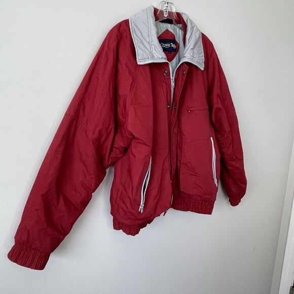 Vintage Distressed Ozark Trail Red Insulated Jacket Men’s Medium Coat Zip Bomber - Picture 2 of 10